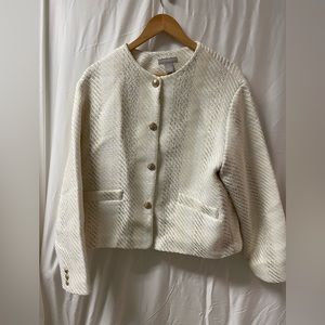 New with Tags H&M IvoryTweed Jacket with gold buttons, lined